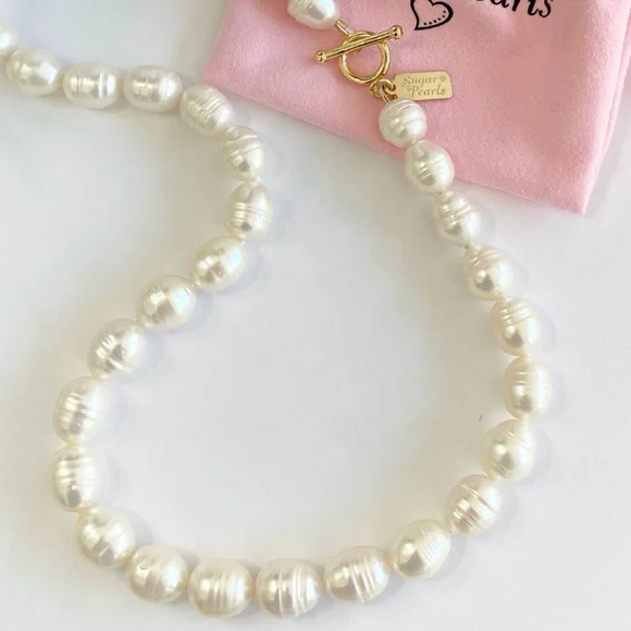Baroque Pearl Necklace with 14K Round Toggle - Picture 4 of 5